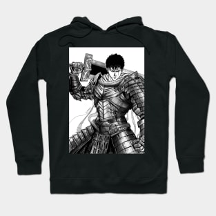 black swordsman knight ecopop in metal monster armor art Hoodie